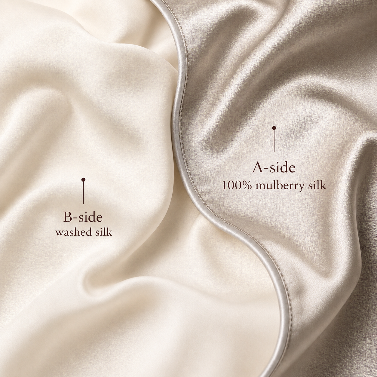 Mulberry Silk Pillowcase naturally temperature-regulating available in multiple colors
