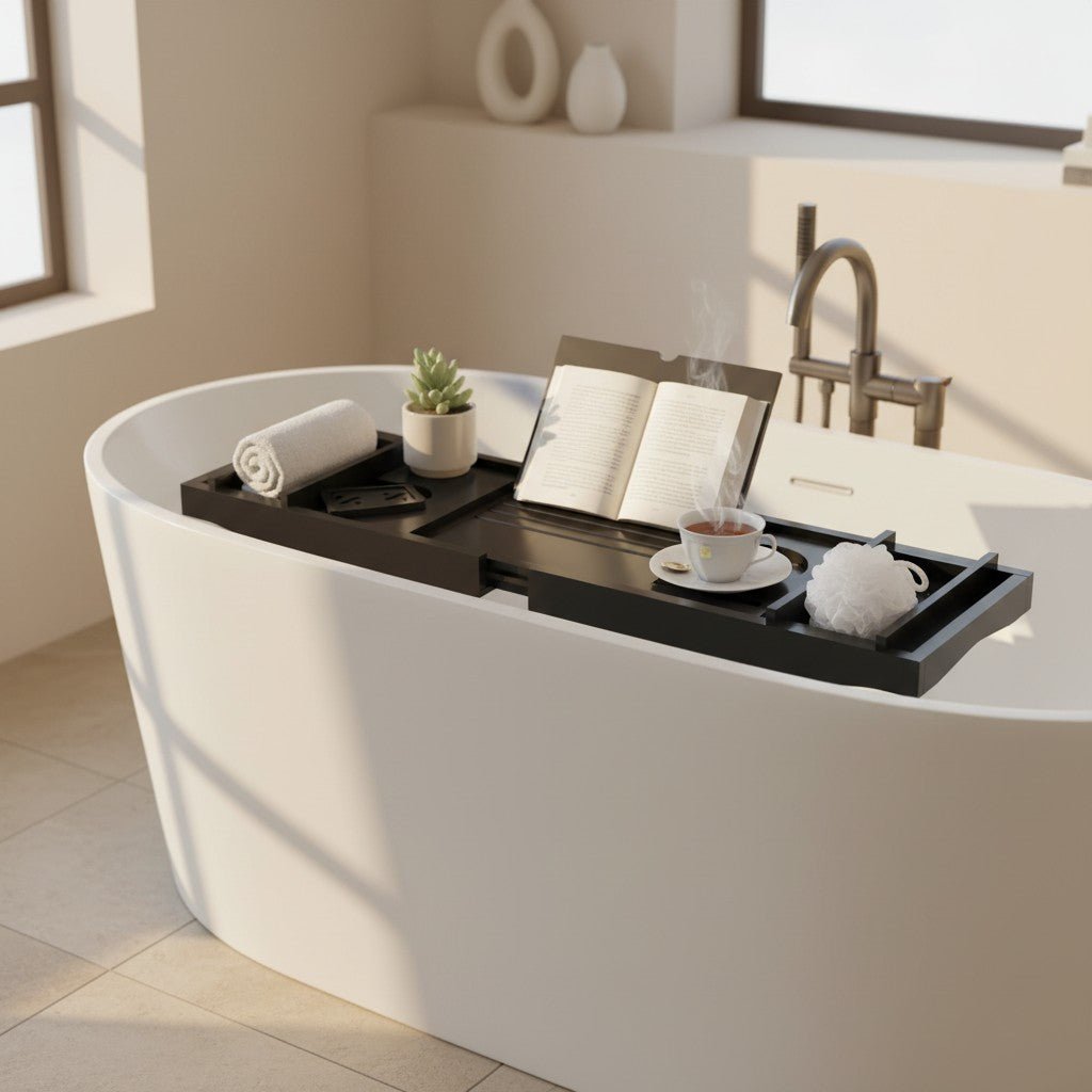 Expandable Luxury Bamboo Bath Tray - Everyday Gems
