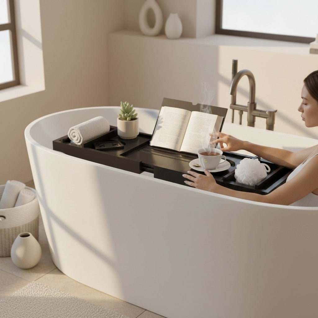 Expandable Luxury Bamboo Bath Tray - Everyday Gems