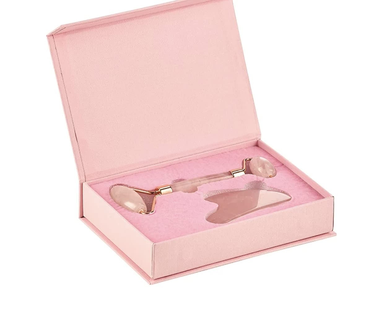 Rose Quartz Jade Roller &amp; Gua Sha Set - Everyday Gems
